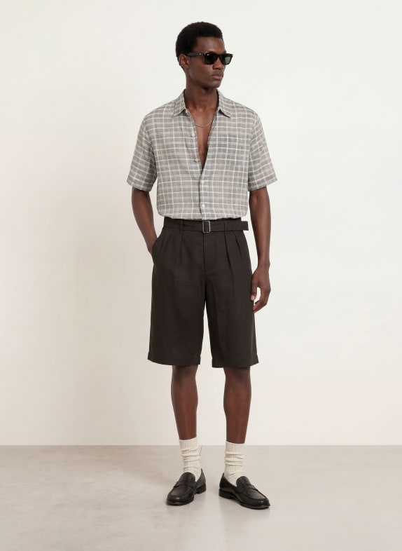 ALLSAINTS MARKO-short van linnen ZWART