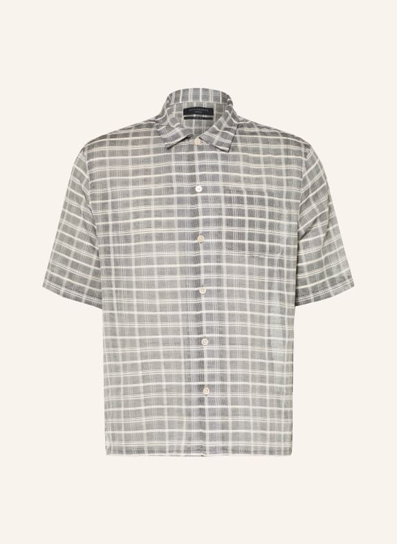 ALLSAINTS Overhemd met korte mouwen SANDY Comfort Fit GRIJS / WIT