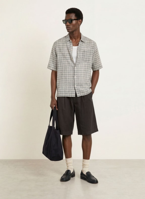 ALLSAINTS Overhemd met korte mouwen SANDY Comfort Fit GRIJS / WIT