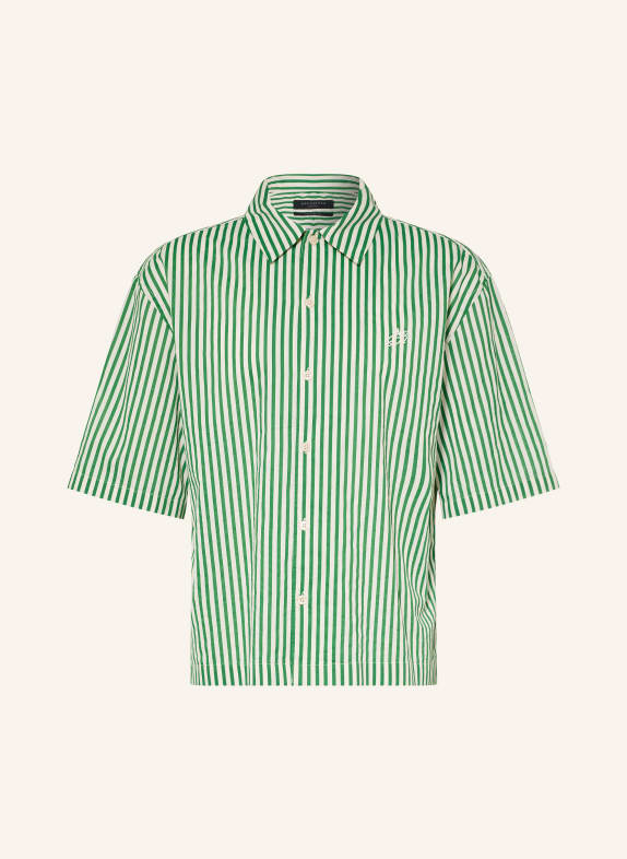 ALLSAINTS Koszula z krótkim rękawem CHOPIN, krój oversize BIAŁY / ZIELONY