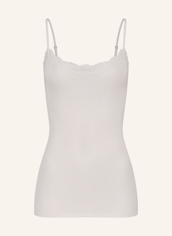 HANRO Top WOOLEN LACE z wełną merynosową i jedwabiem KREMOWY