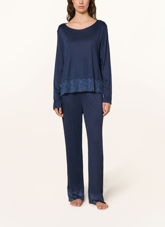 HANRO Pyjama AZELIA BLEU FONCÉ