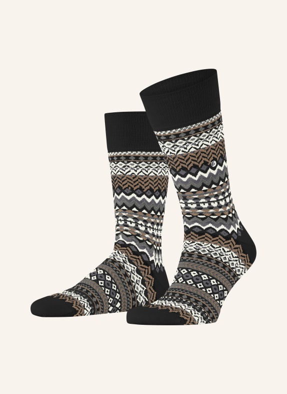 Burlington FAIR ISLE Socks 3000 BLACK