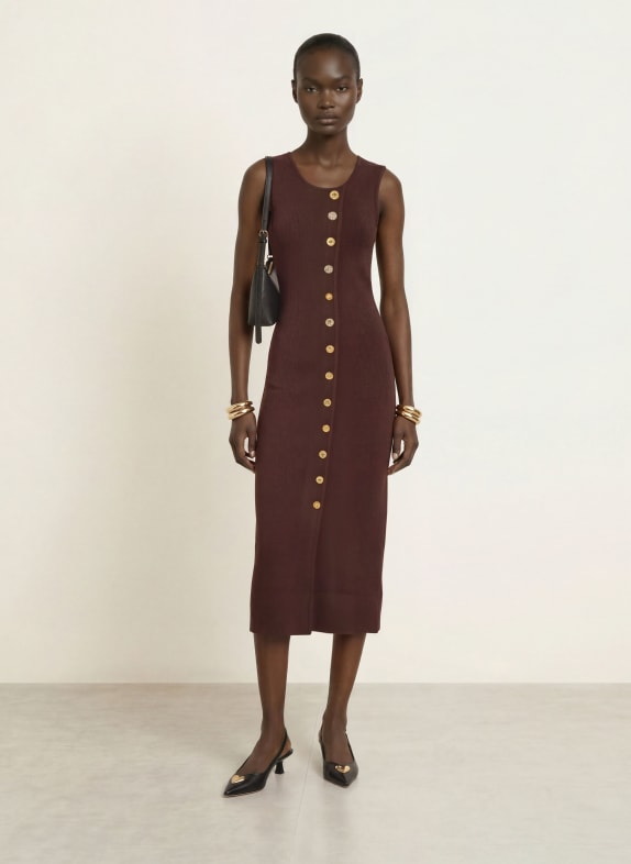 CLAUDIE PIERLOT Strickkleid DUNKELBRAUN