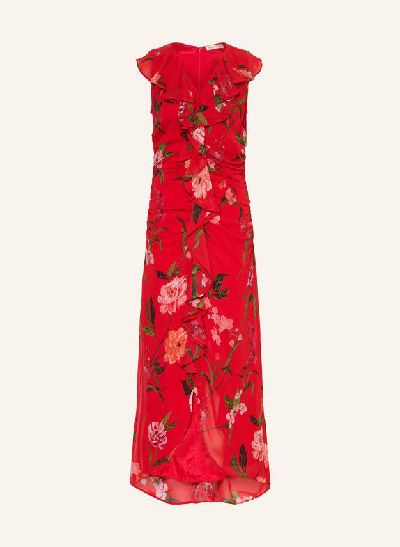 Phase Eight MAE-jurk met volants ROOD / ROZE / GROEN