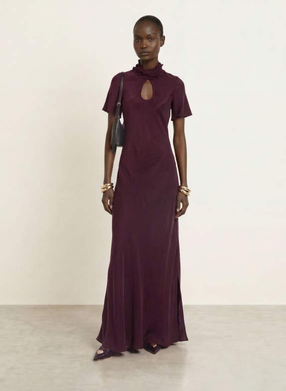 CLAUDIE PIERLOT Kleid mit Rüschen DUNKELLILA