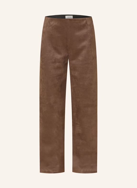 CARTOON Leather-look wide-leg trousers BROWN