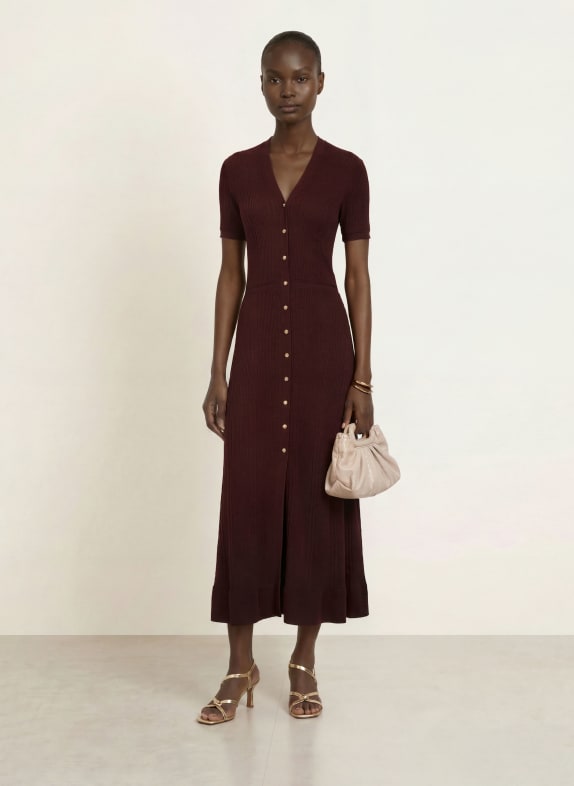 maje Strickkleid DUNKELROT
