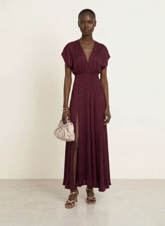 maje Jacquard-Kleid DUNKELLILA