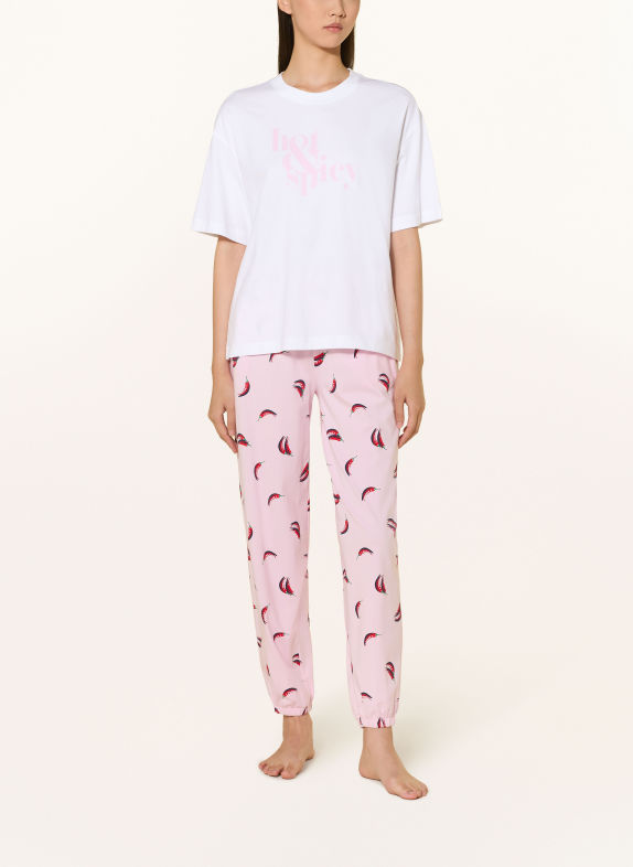 mey SOLID LOVE Pajama shirt Collection WHITE / LIGHT PINK