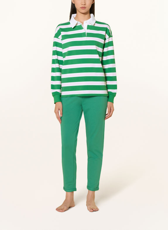mey TOUCHLINE STRIPES Lounge sweatshirt collection GREEN / PINK / WHITE