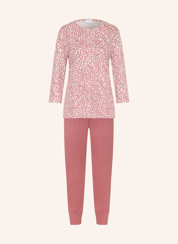mey Schlafanzug Serie SLEEPY LEO mit 3/4-Arm ROSÉ / ALTROSA / WEISS