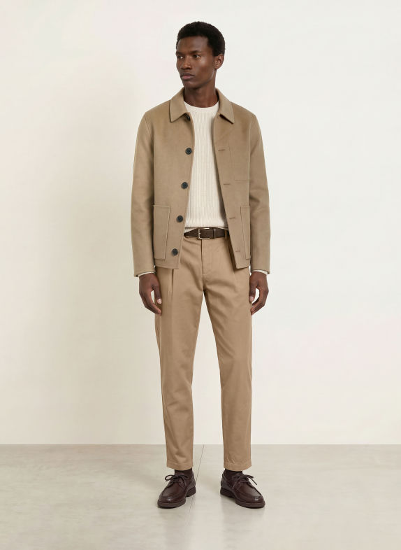Marc O'Polo Chino OSBY PLEATS Tapered Fit HELLBRAUN