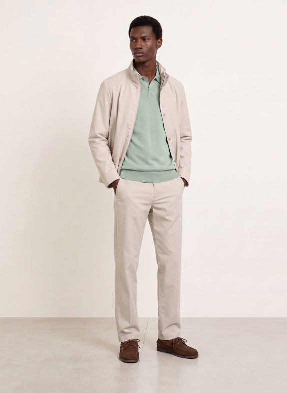 Marc O'Polo Strikket poloshirt LYSEGRØN