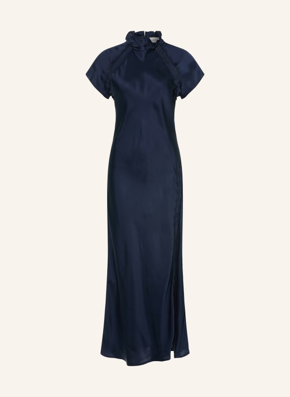 CLAUDIE PIERLOT Satinkleid mit Spitze DUNKELBLAU