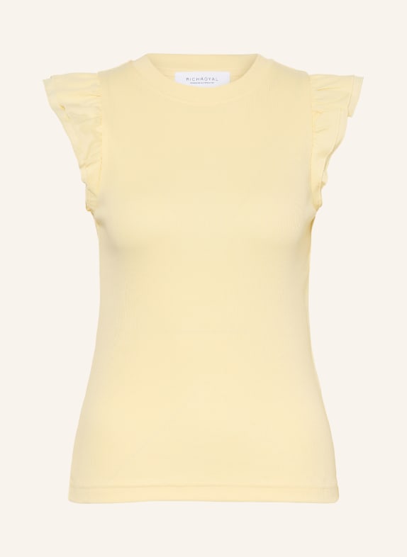 Rich & Royal Top met volants LICHTGEEL