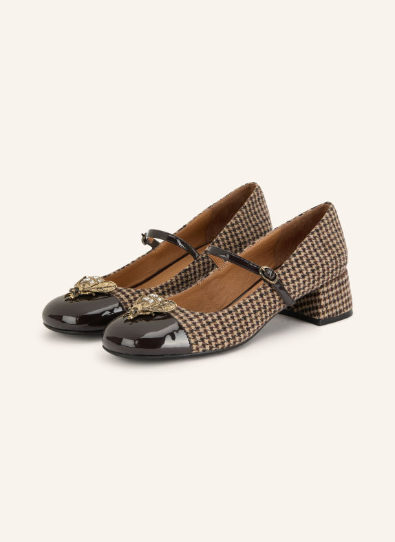 jeffrey campbell Czółenka w stylu Mary Jane INTERN-O BEŻOWY / CIEMNOBRĄZOWY