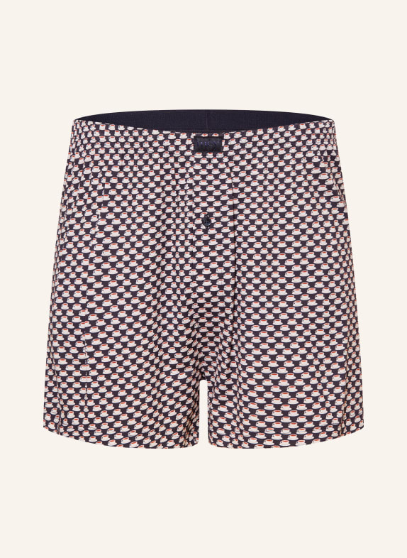 mey Boxershorts Serie ESPRESSO LOVERS DUNKELBLAU / CREME / DUNKELROT