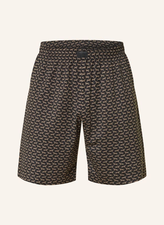 mey Short de pyjama de la gamme GALLOP CLUB NOIR / KAKI