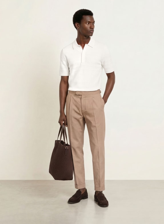 REISS Tricou polo din tricot FALKLANDS ALB