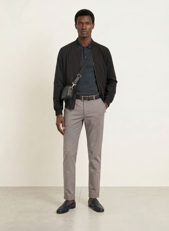 REISS Tricou polo din tricot MANOR GRI ÎNCHIS