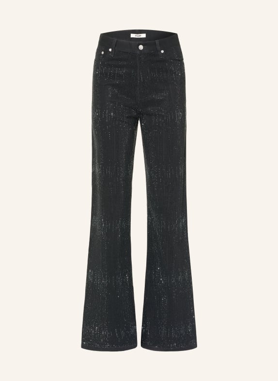 maje Jeansy wide leg z ozdobnymi kamyczkami 2517 BLACK