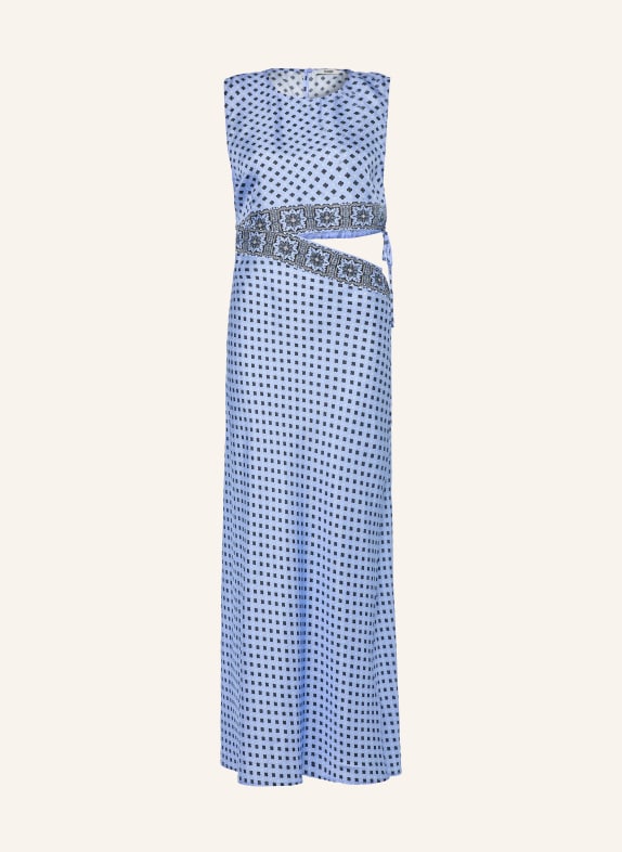 maje Seidenkleid mit Cut-out HELLBLAU / WEISS / SCHWARZ