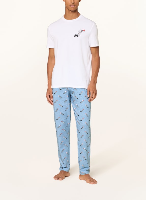 mey Pyjamasbyxor i serien mey × LORIOT LJUSBLÅ / RÖD / VIT