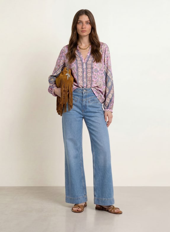 ba&sh Bluse-T-shirt SIMI LYSELILLA / BEIGE / OLIVEN