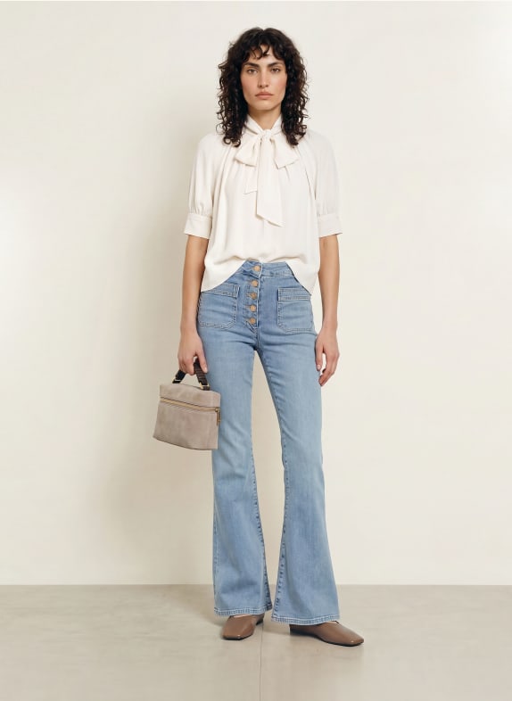 REISS Blouseshirt LERINA met afneembare strik ECRU