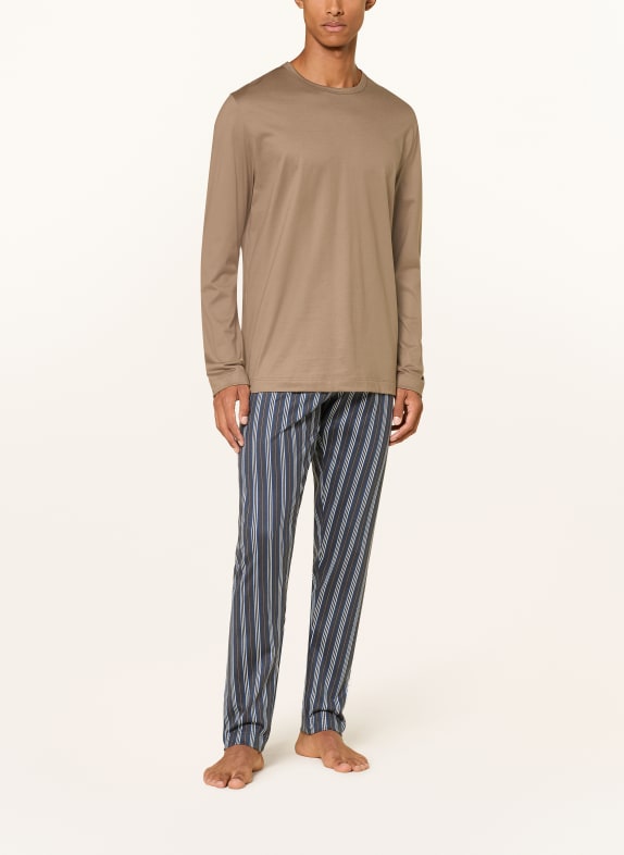 mey Pyjamas-serien SERIOUSLY STRIPES TAUPE / GRÅ / BLÅ