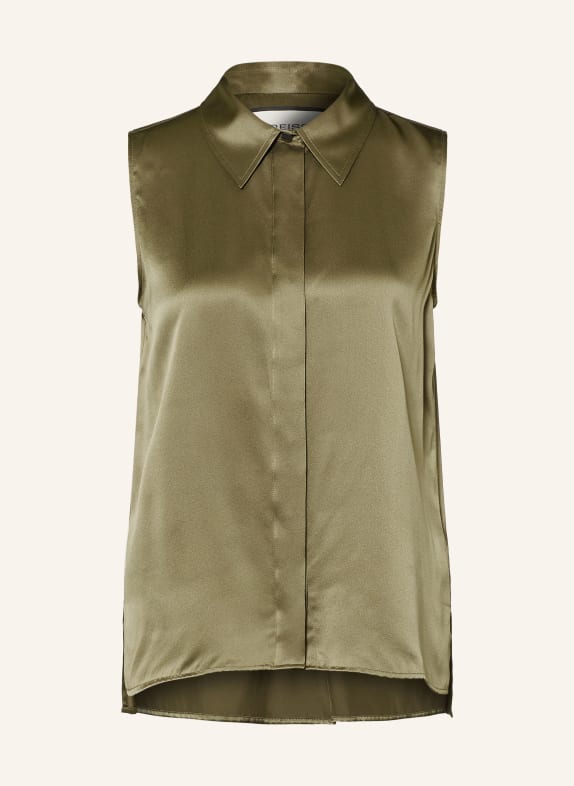 REISS Blouse sans manches AMELIA en soie KAKI