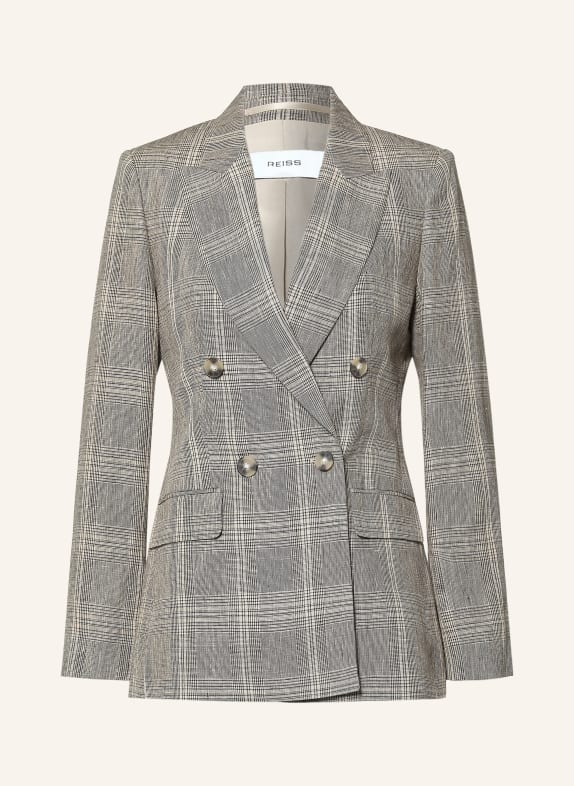 REISS SYBIL Linen Blazer BEIGE / BLACK
