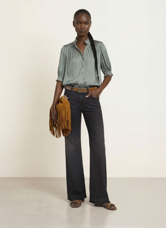 ba&sh Satinbluse CAMILA mit 3/4-Arm GRÜN