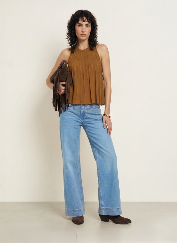 ba&sh Strikketop SERRES KHAKI