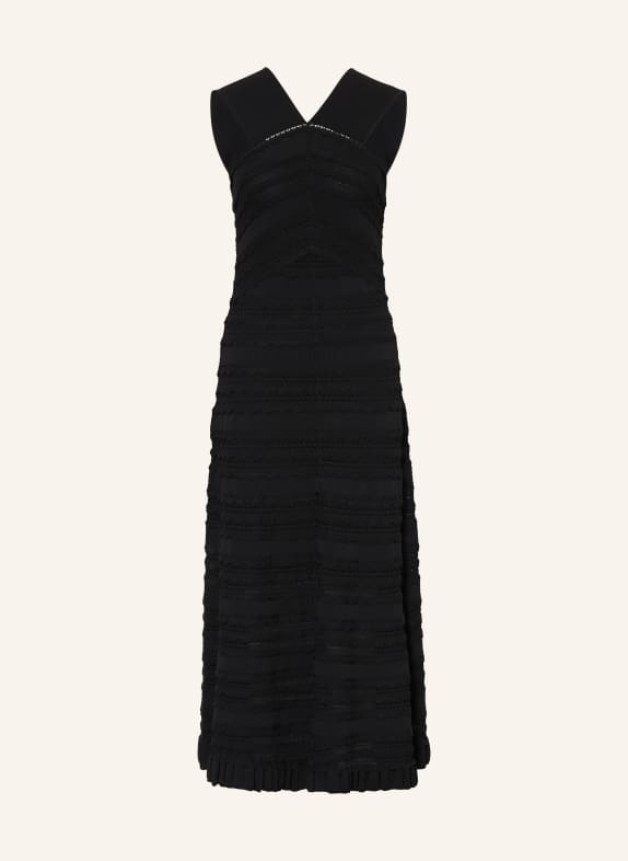 TED BAKER Strickkleid SOLEANE mit Rüschen SCHWARZ