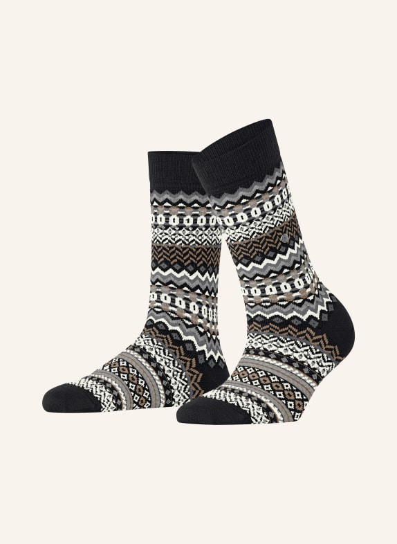 Burlington FAIR ISLE Socks 3000 BLACK