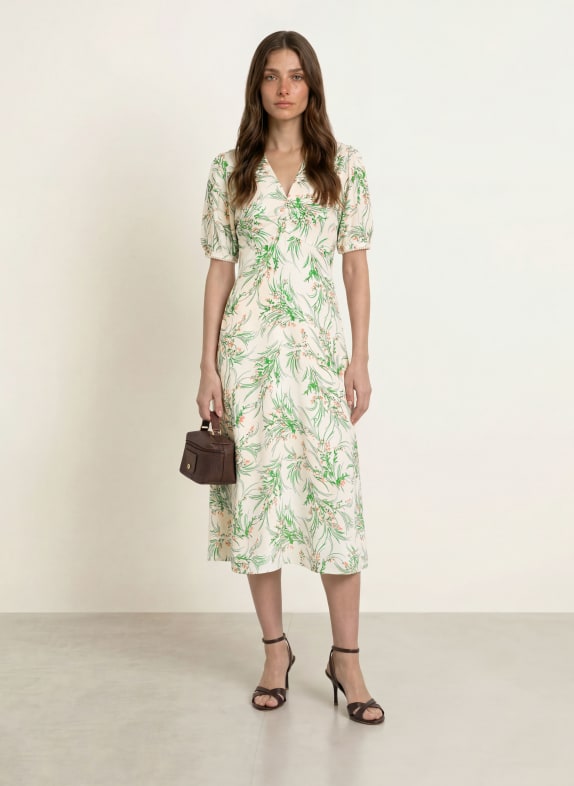 HOBBS Jurk FLORENTINA WIT / ROZE / GROEN
