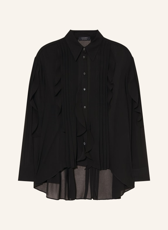 ALLSAINTS Overhemdblouse MINNA met plooien en volants ZWART