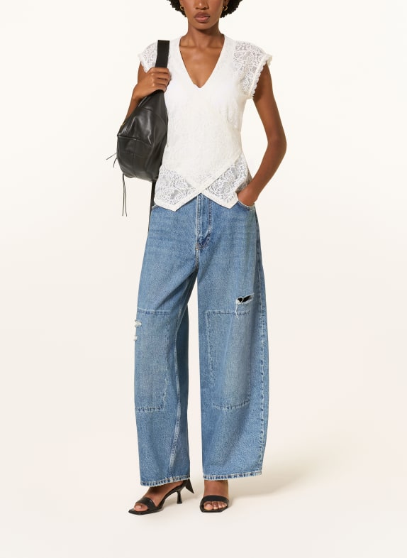 ALLSAINTS Kanttop VERA met wikkel-look ECRU