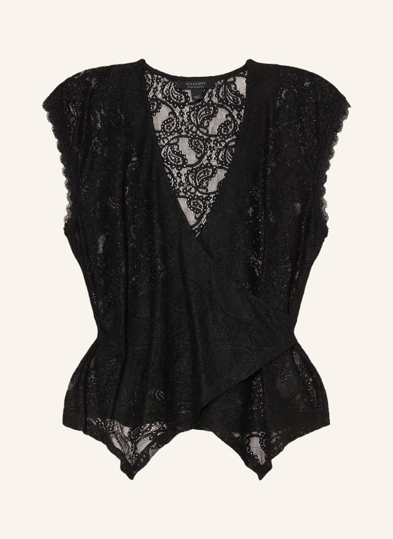 ALLSAINTS Spitzentop VERA in Wickeloptik SCHWARZ