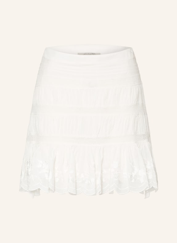 ALLSAINTS MASIE-rok met kant en ruches WIT