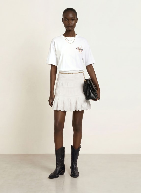 ALLSAINTS MASIE-rok met kant en ruches WIT