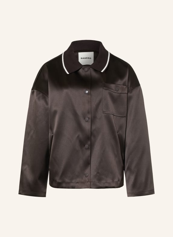 SANDRO Satinblouson DUNKELBRAUN