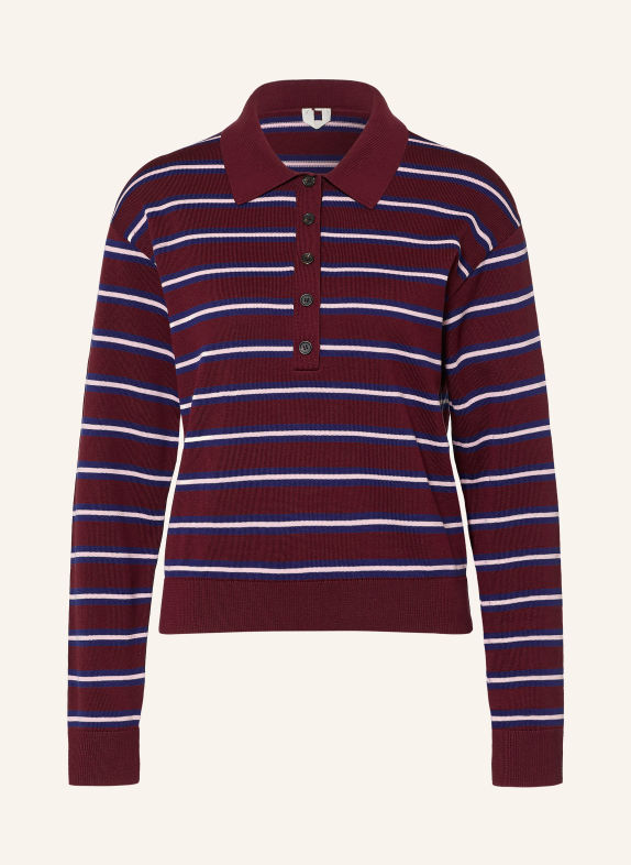 ARKET Strick-Poloshirt DUNKELROT / HELLROSA / BLAU