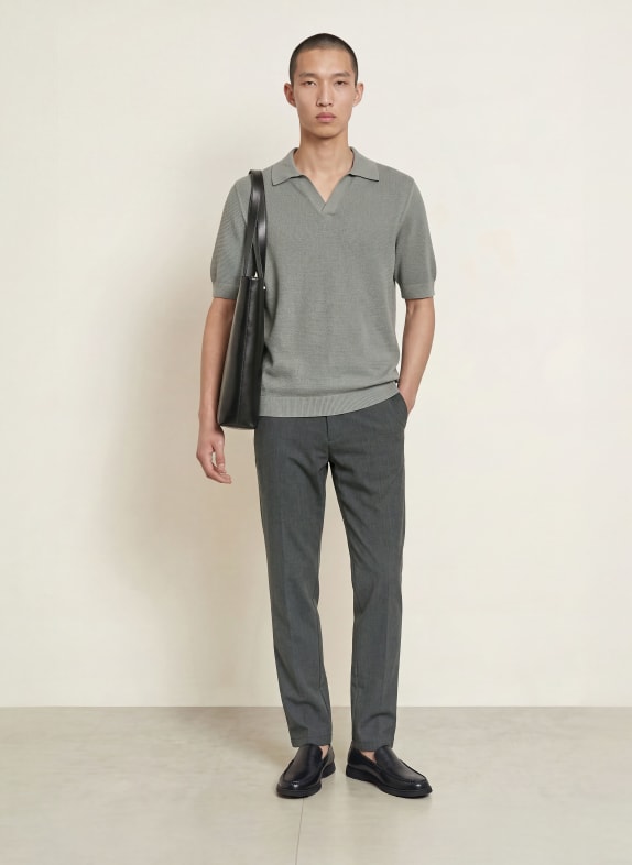 REISS Tricou tricotat LEON GRI