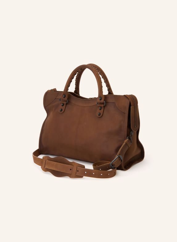 BALENCIAGA Sac à main LE CITY MEDIUM MARRON