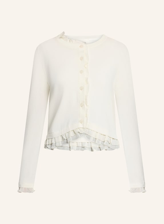 CARTOON Strickjacke mit Rüschen CREME