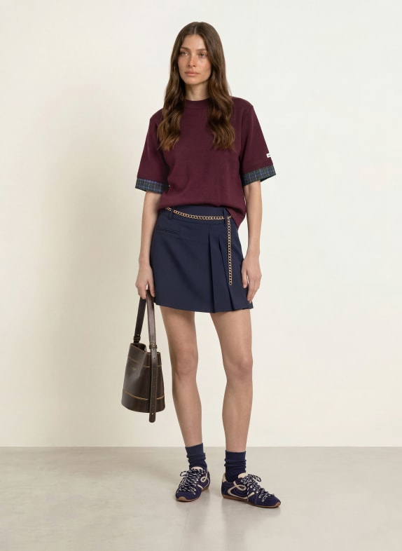 CLAUDIE PIERLOT Strickshirt DUNKELROT / GRÜN / BLAU