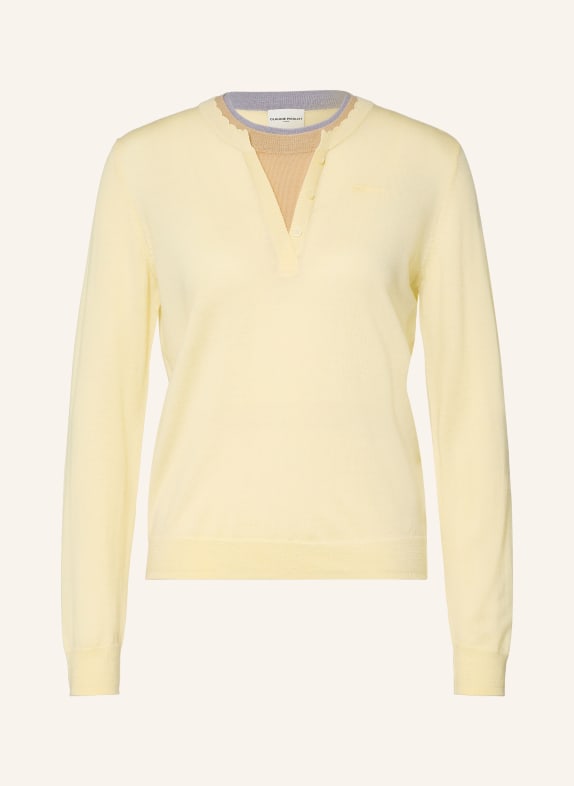 CLAUDIE PIERLOT Pullover GELB / CAMEL / GRAU